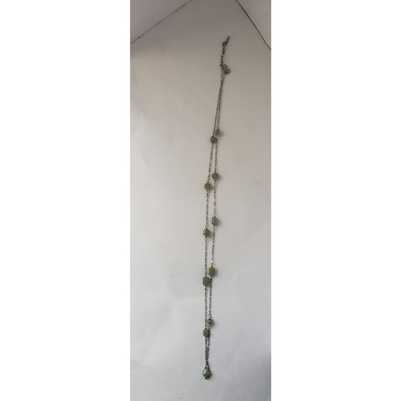 Charming Charlies Silver Toned Chain with Mint Green Stones Necklace - Picture 1 of 7